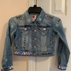 Girls Unicorn Jean Jacket Custom made Size 6/7